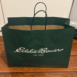 Eddie Bauer Dark Green Logo Paper Shopping Bag-Medium size
